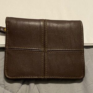 Liz Claiborne Dark Brown Polyvinyl Money and Card Holder